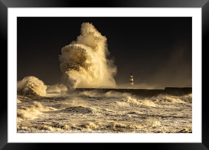 Seaham Harbour Storm Framed Mounted Print by Darren Johnson