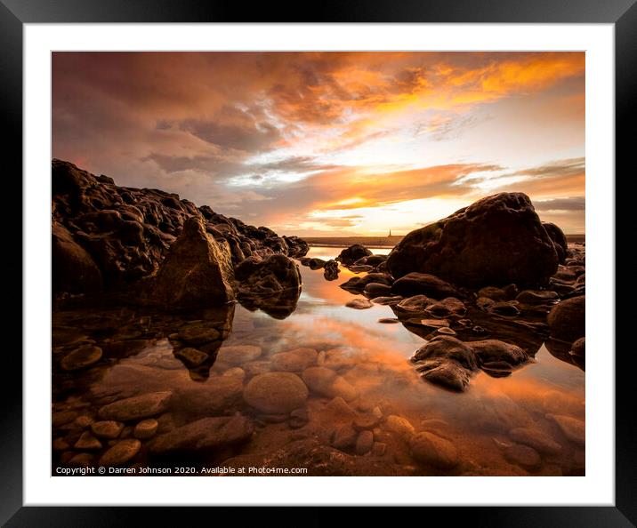 Sunderland Rock pool sunrise Framed Mounted Print by Darren Johnson