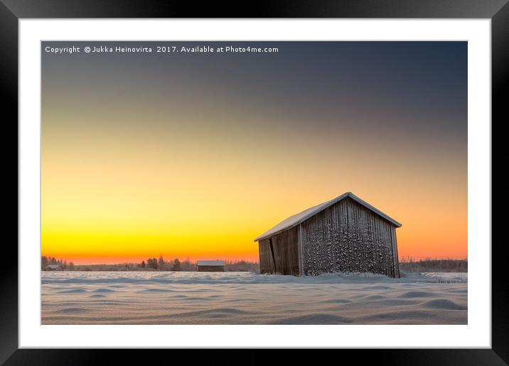 Sunrise On A Cold Morning Framed Mounted Print by Jukka Heinovirta