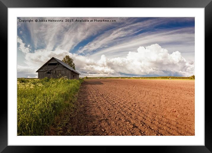 Barn By The Field Framed Mounted Print by Jukka Heinovirta