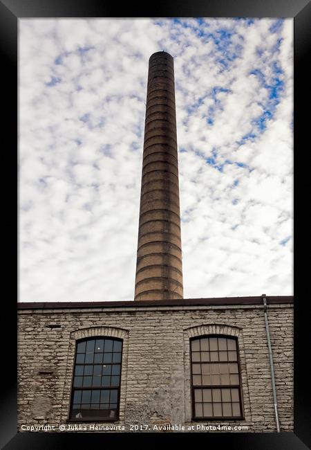 Chimney Of An Old Factory Framed Print by Jukka Heinovirta