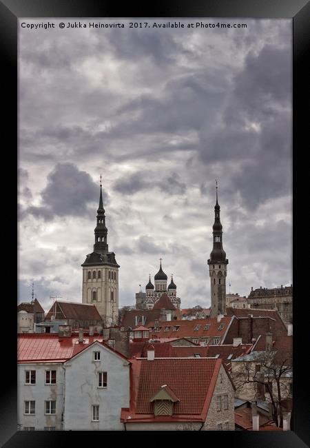 Cathedral Behind The Old Houses Framed Print by Jukka Heinovirta