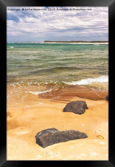  Two Rocks On A Beach Framed Print by Jukka Heinovirta