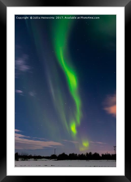 Springtime Aurora Borealis Framed Mounted Print by Jukka Heinovirta