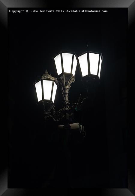 Three Lanterns In The Night Framed Print by Jukka Heinovirta