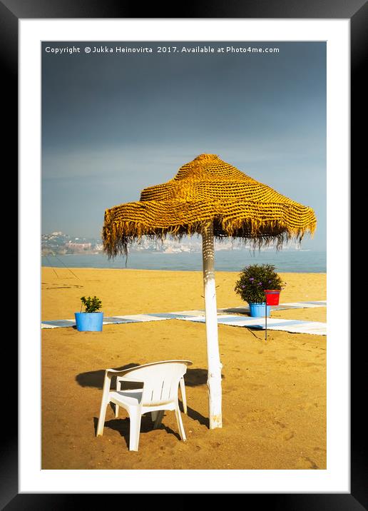 Chair On The Beach Framed Mounted Print by Jukka Heinovirta