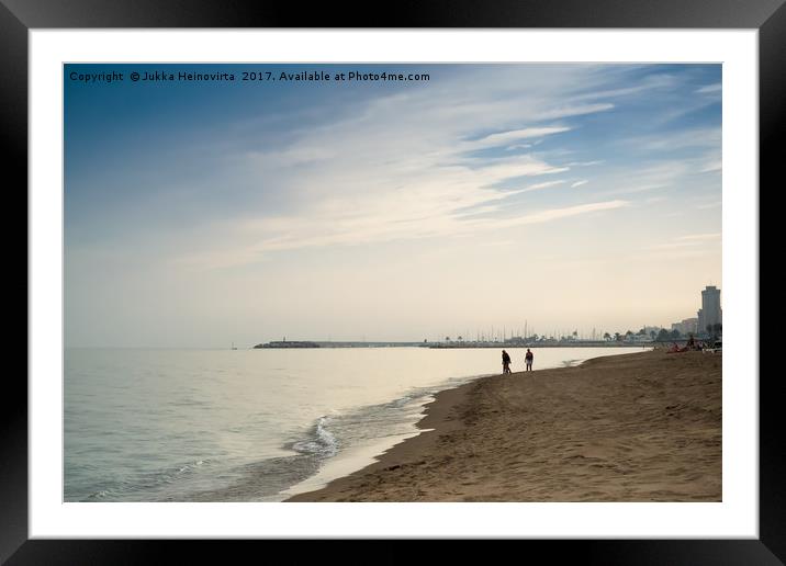 Family Walk At The Beach Framed Mounted Print by Jukka Heinovirta