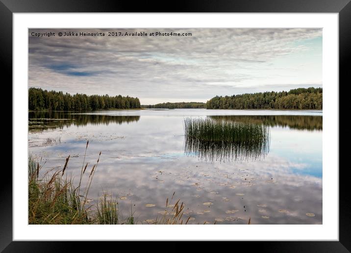 Autumn At The Lake Framed Mounted Print by Jukka Heinovirta