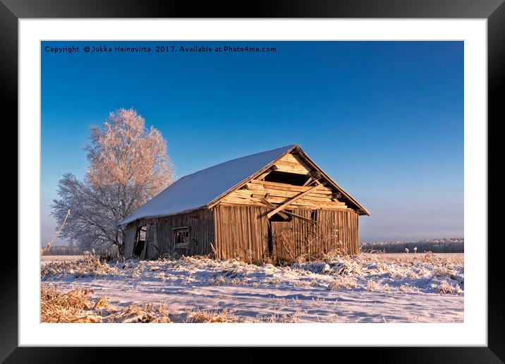 Cold Morning On The Winter Fields Framed Mounted Print by Jukka Heinovirta