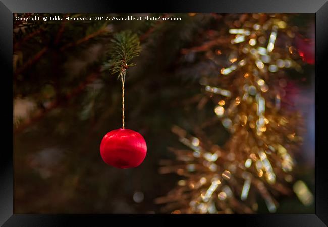 Tiny Bauble On A Christmas Tree Framed Print by Jukka Heinovirta