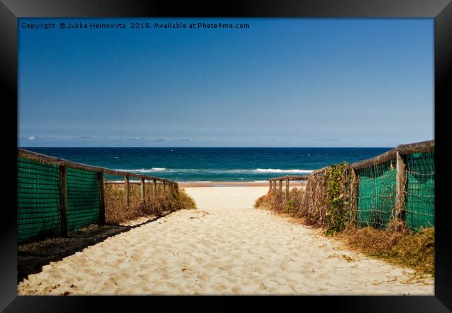 Path to the Beach in Australia Framed Print by Jukka Heinovirta