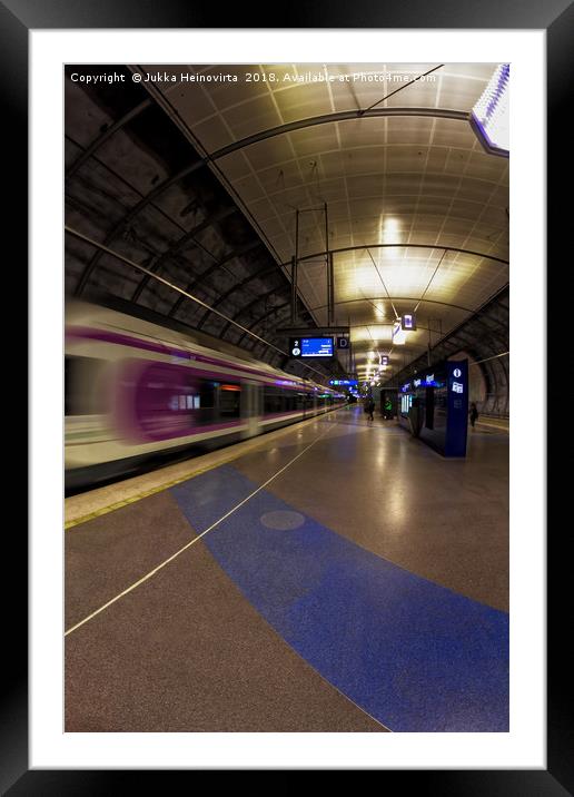 Train Leaving The Underground Station Framed Mounted Print by Jukka Heinovirta
