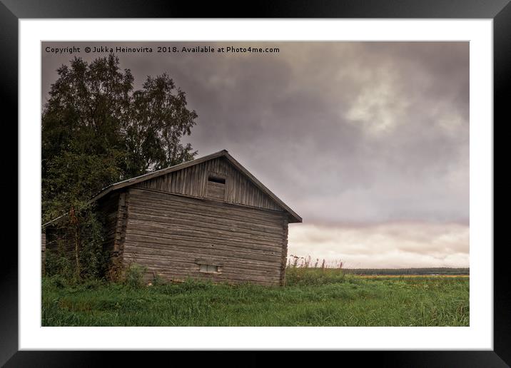 Dramatic Clouds Over The Barn House Framed Mounted Print by Jukka Heinovirta