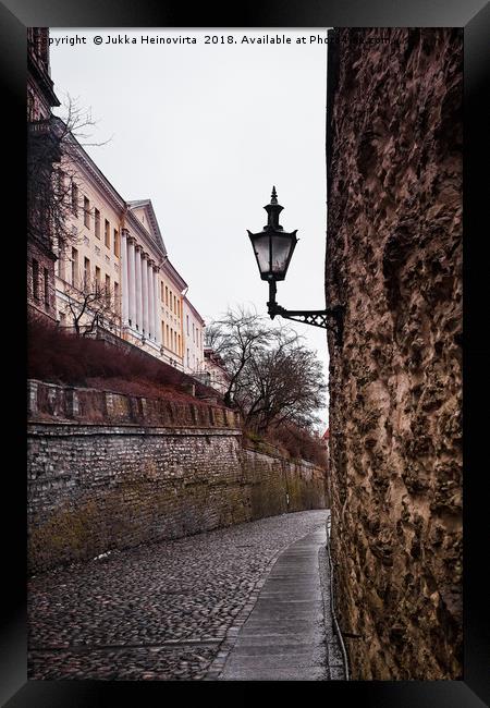 Old Lantern In The Old Town Of Tallinn Framed Print by Jukka Heinovirta