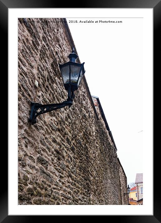 Old Lantern On The Wall Surrounding the Old Town O Framed Mounted Print by Jukka Heinovirta