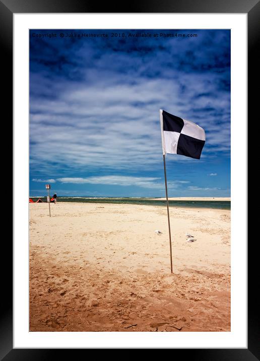 Australian Surf Zone Flag Framed Mounted Print by Jukka Heinovirta