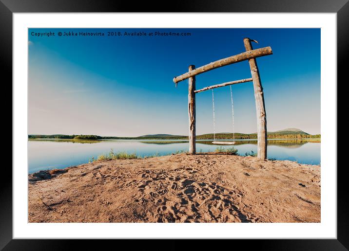 Swing By The Lake Framed Mounted Print by Jukka Heinovirta