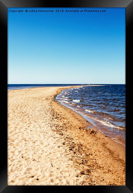 Long Sandbank Leading to the Horizon Framed Print by Jukka Heinovirta