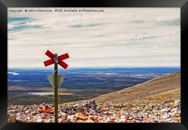 Cross On Top Of The Mountain Framed Print by Jukka Heinovirta