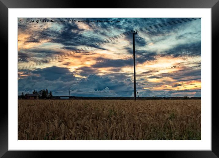Evening By The Barley Fields Framed Mounted Print by Jukka Heinovirta