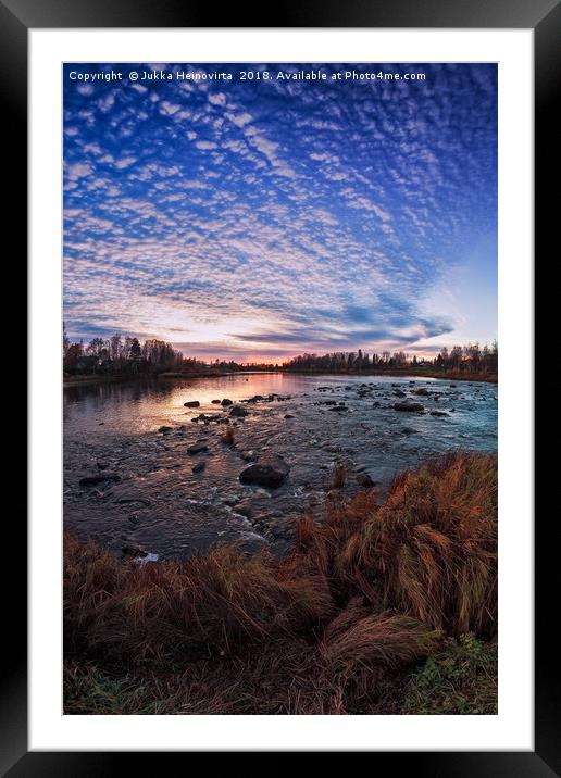 Sunset By The River Bend Framed Mounted Print by Jukka Heinovirta
