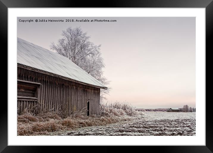 Frosty Morning On The Fields Framed Mounted Print by Jukka Heinovirta