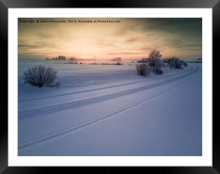 Sunset Over The Snowy River Framed Mounted Print by Jukka Heinovirta