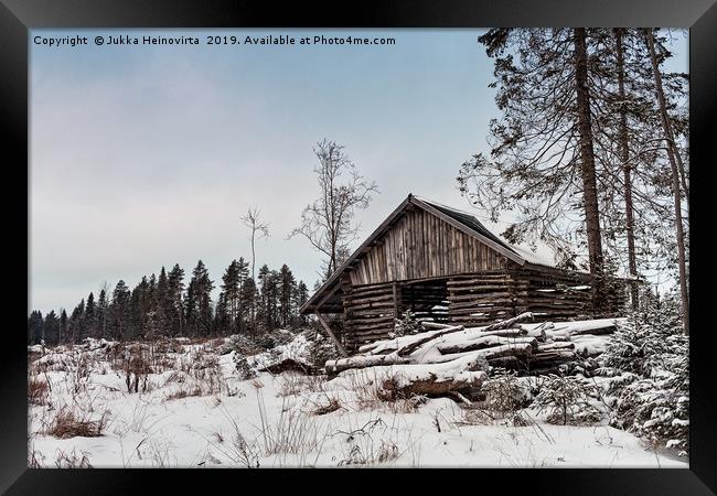 Old Shed By The Forest Framed Print by Jukka Heinovirta
