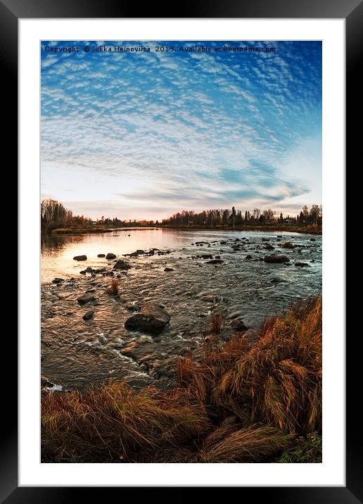 Rapids In The Sunset Framed Mounted Print by Jukka Heinovirta