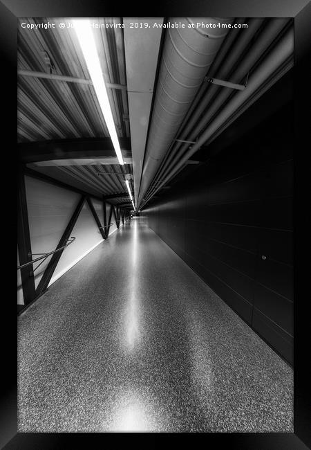 Corridor At The Airport Framed Print by Jukka Heinovirta