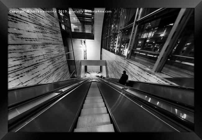 Airport Escalator Corridor Framed Print by Jukka Heinovirta
