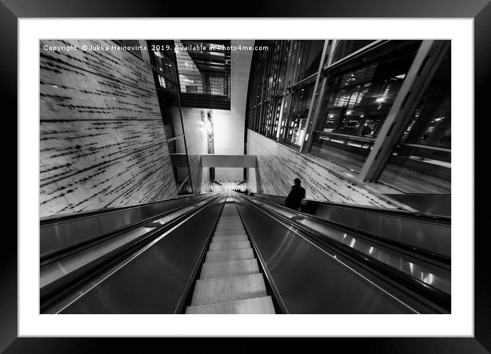 Airport Escalator Corridor Framed Mounted Print by Jukka Heinovirta