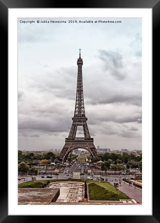 Clouds Over The Eiffel Tower Framed Mounted Print by Jukka Heinovirta