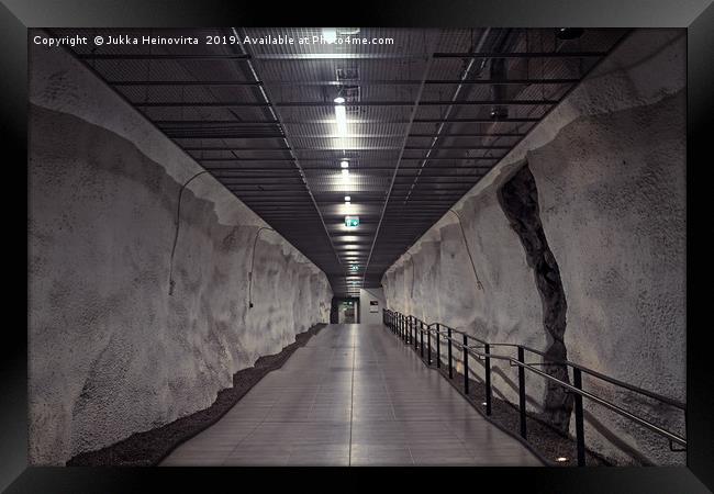 Door Of An Underground Parking Hall Framed Print by Jukka Heinovirta