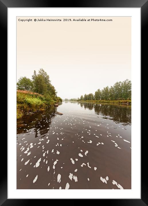 River Water On A Misty Morning Framed Mounted Print by Jukka Heinovirta
