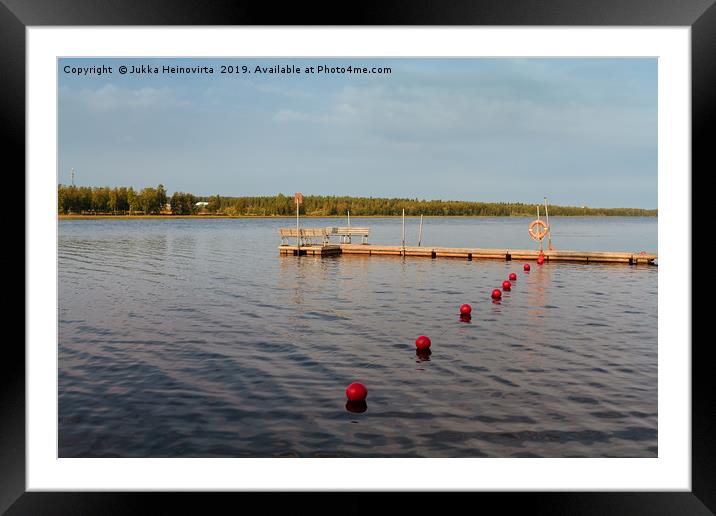 Pier And Buoys On The Lake Framed Mounted Print by Jukka Heinovirta