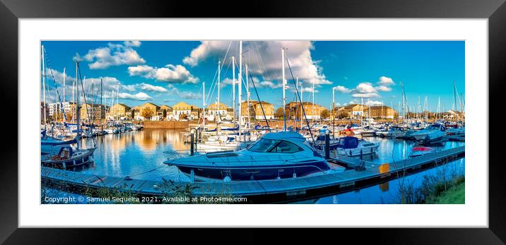 Panorama of Penarth Marina, Penarth, Cardiff on a  Framed Mounted Print by Samuel Sequeira