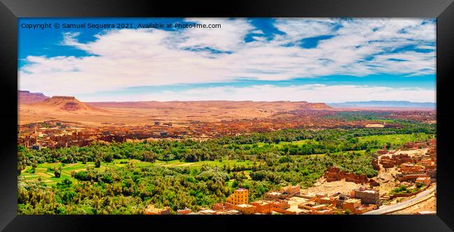 Panorama of the Tinghir Oasis, Morocco Framed Print by Samuel Sequeira