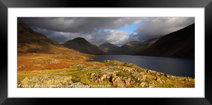 Wastwater Sun Framed Mounted Print by Alex Johnson