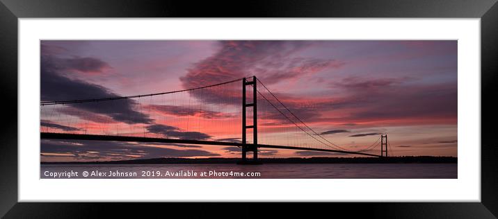 Humber Bridge Sunset Framed Mounted Print by Alex Johnson