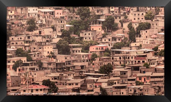 Slums over hill, guayaquil city, ecuador Framed Print by Daniel Ferreira-Leite