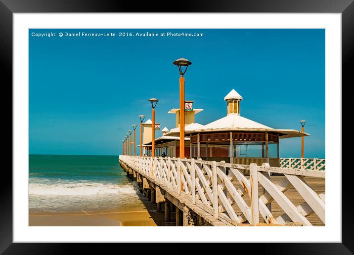 Breakwater Walkway at Fortaleza Beach Framed Mounted Print by Daniel Ferreira-Leite