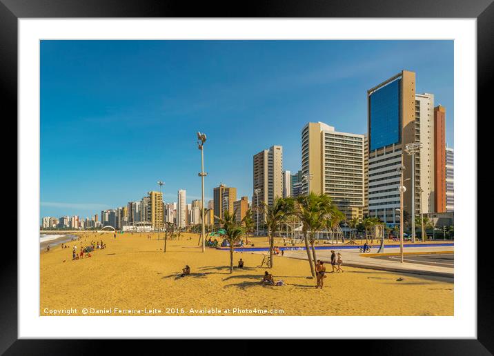 Beach and Buildings of Fortaleza Brazil Framed Mounted Print by Daniel Ferreira-Leite