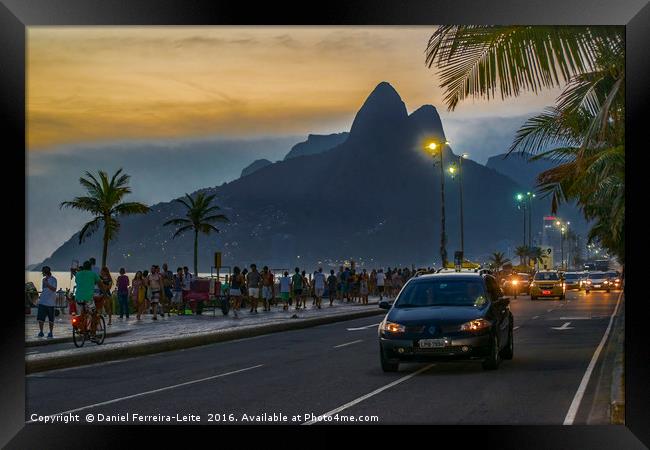 Ipanema Sidewalk Rio de Janeiro Brazil Framed Print by Daniel Ferreira-Leite