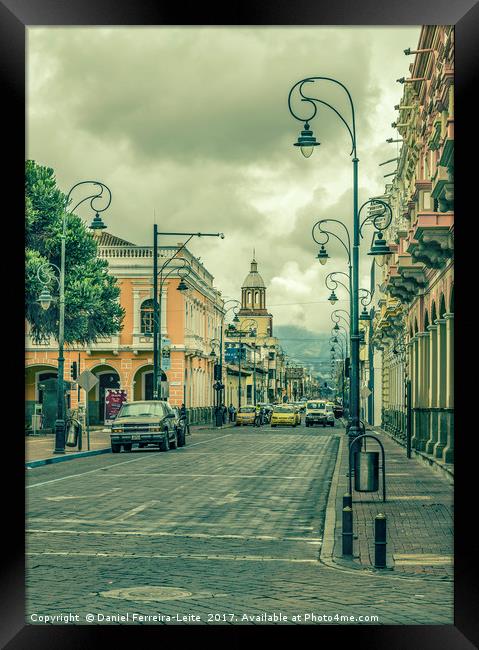Riobamba Historic Center Urban Scene Framed Print by Daniel Ferreira-Leite