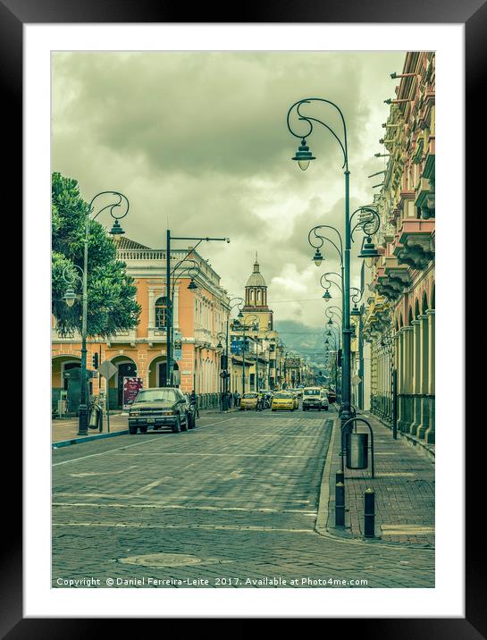 Riobamba Historic Center Urban Scene Framed Mounted Print by Daniel Ferreira-Leite