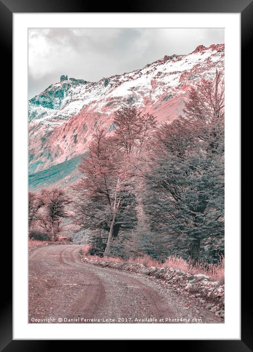 Gravel Empty Road, Patagonia, Argentina Framed Mounted Print by Daniel Ferreira-Leite