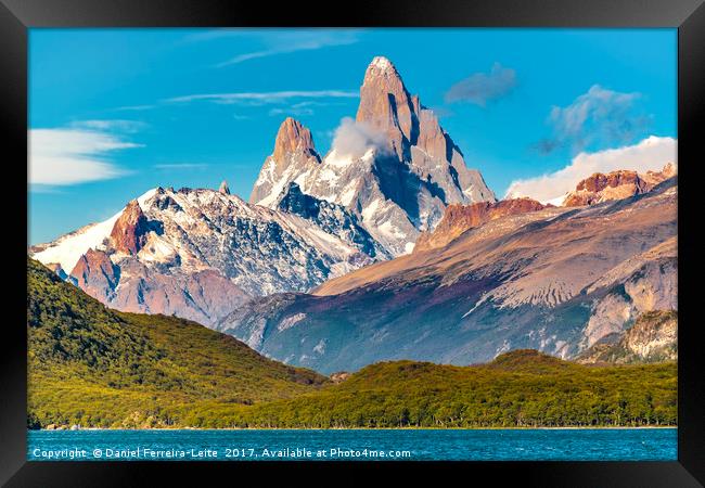 Lake and Andes Mountains, Patagonia - Argentina Framed Print by Daniel Ferreira-Leite