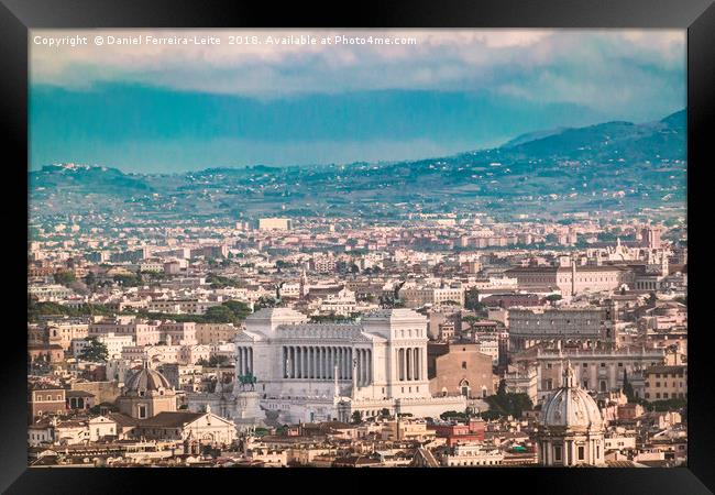 Rome Aerial View at Saint Peter Basilica Viewpoint Framed Print by Daniel Ferreira-Leite