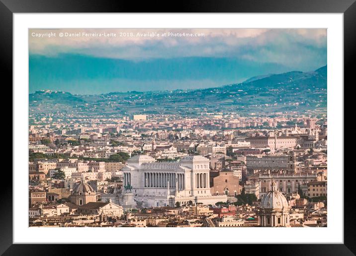 Rome Aerial View at Saint Peter Basilica Viewpoint Framed Mounted Print by Daniel Ferreira-Leite
